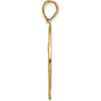 14K Yellow Gold Saint Christopher Pendant with Polished and Satin Finish - 34mm Length by Oro Pregiato