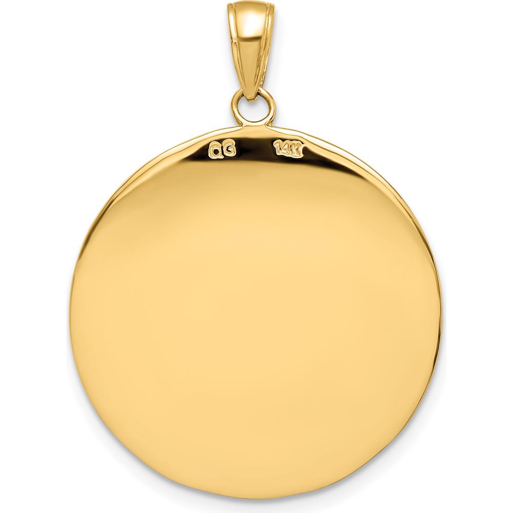 14K Yellow Gold Saint Christopher Pendant with Polished and Satin Finish - 34mm Length by Oro Pregiato