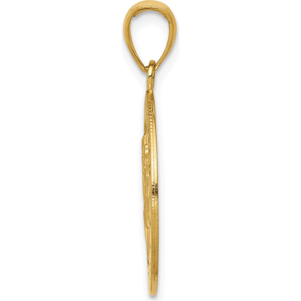 14K Yellow Gold Saint Christopher Protect Us Medal Pendant - 27.5mm by Oro Pregiato