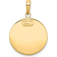 14K Yellow Gold Saint Christopher Protect Us Medal Pendant - 27.5mm by Oro Pregiato