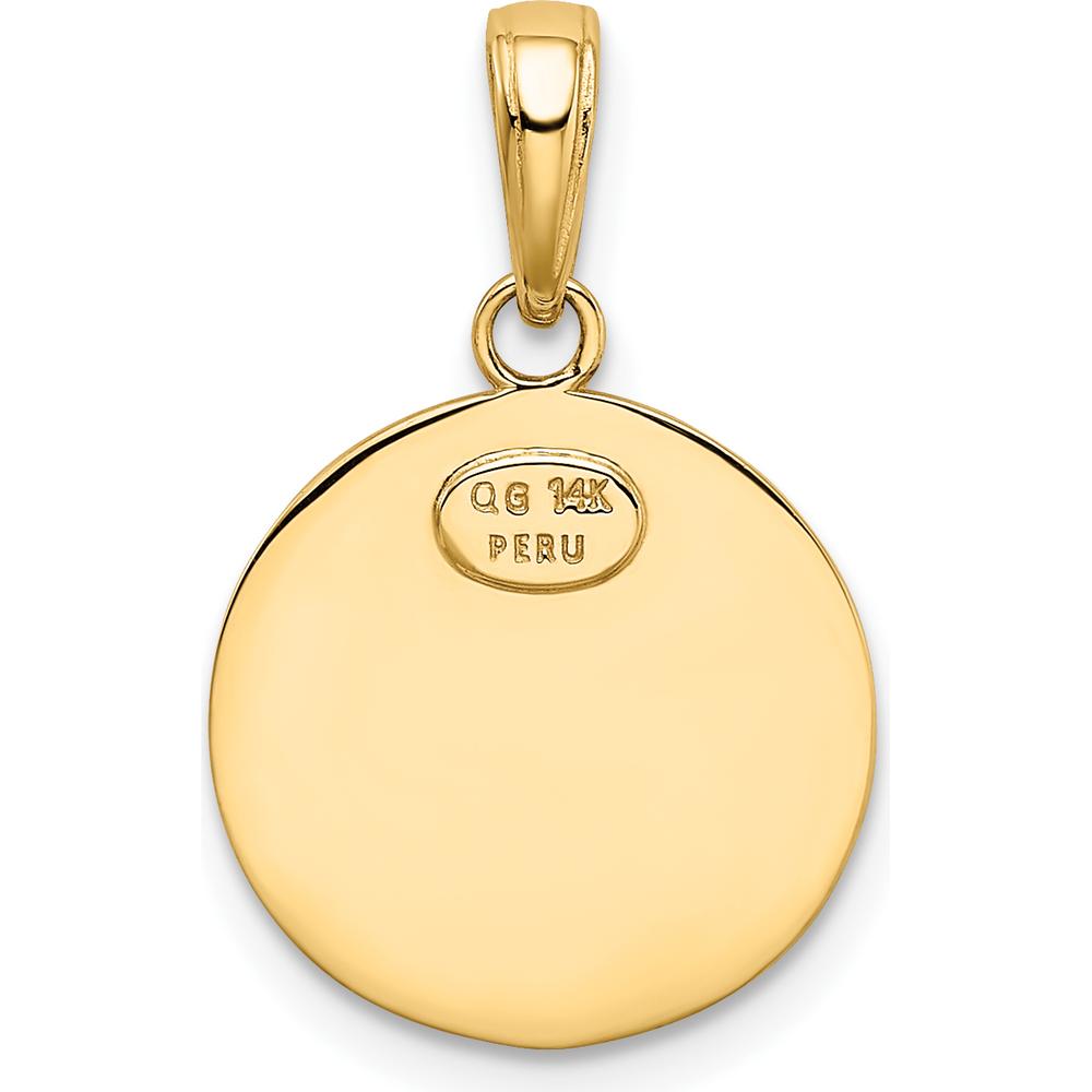 14K Yellow Gold Saint Christopher Solid Medal Charm - 23.5mm by Oro Pregiato
