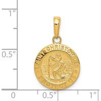 14K Yellow Gold Saint Christopher Solid Medal Charm - 23.5mm by Oro Pregiato
