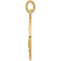 14K Yellow Gold Saint Elizabeth Seton Medal Pendant with Satin and Polished Finish by Oro Pregiato