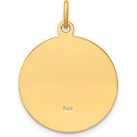 14K Yellow Gold Saint Elizabeth Seton Medal Pendant with Satin and Polished Finish by Oro Pregiato
