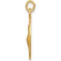 14K Yellow Gold Saint Francis of Assisi Round Charm Pendant - Satin & Polished Finish by Oro Pregiato