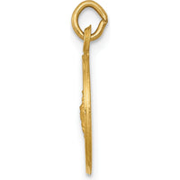 14K Yellow Gold Saint George Medal Round Charm - Polished and Satin Finish, 17.5mm Length by Oro Pregiato