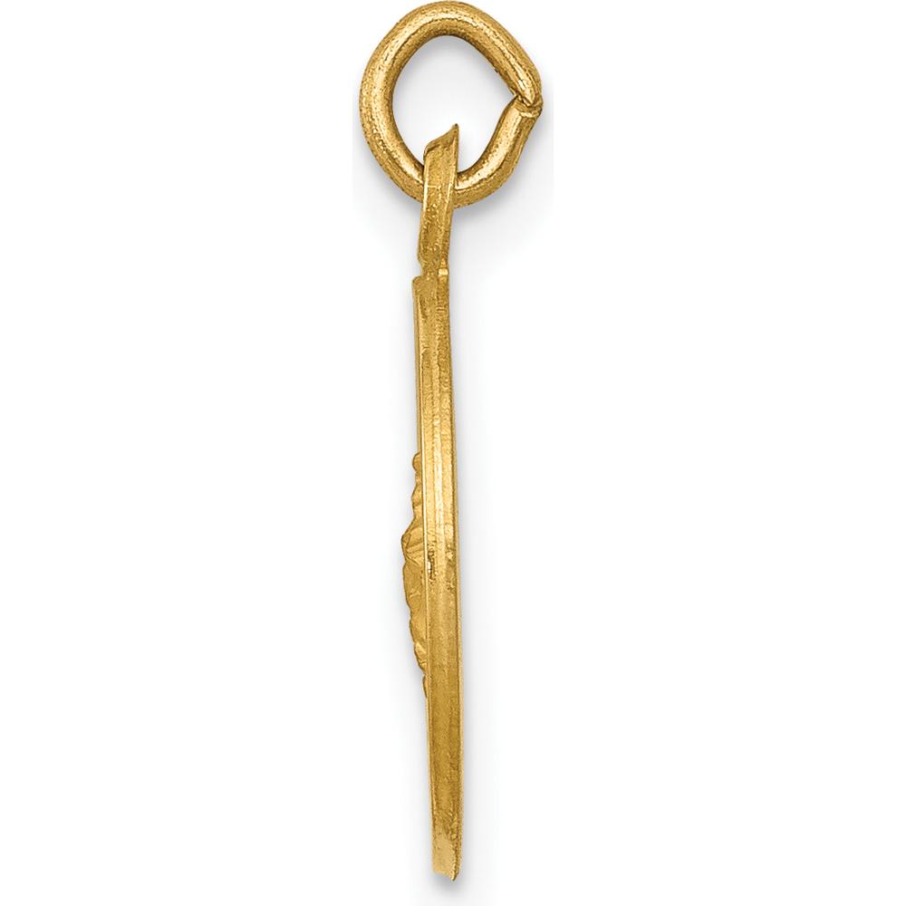 14K Yellow Gold Saint George Medal Round Charm - Polished and Satin Finish, 17.5mm Length by Oro Pregiato