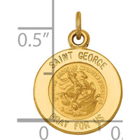 14K Yellow Gold Saint George Medal Round Charm - Polished and Satin Finish, 17.5mm Length by Oro Pregiato
