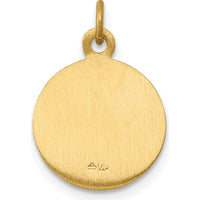 14K Yellow Gold Saint George Medal Round Charm - Polished and Satin Finish, 17.5mm Length by Oro Pregiato