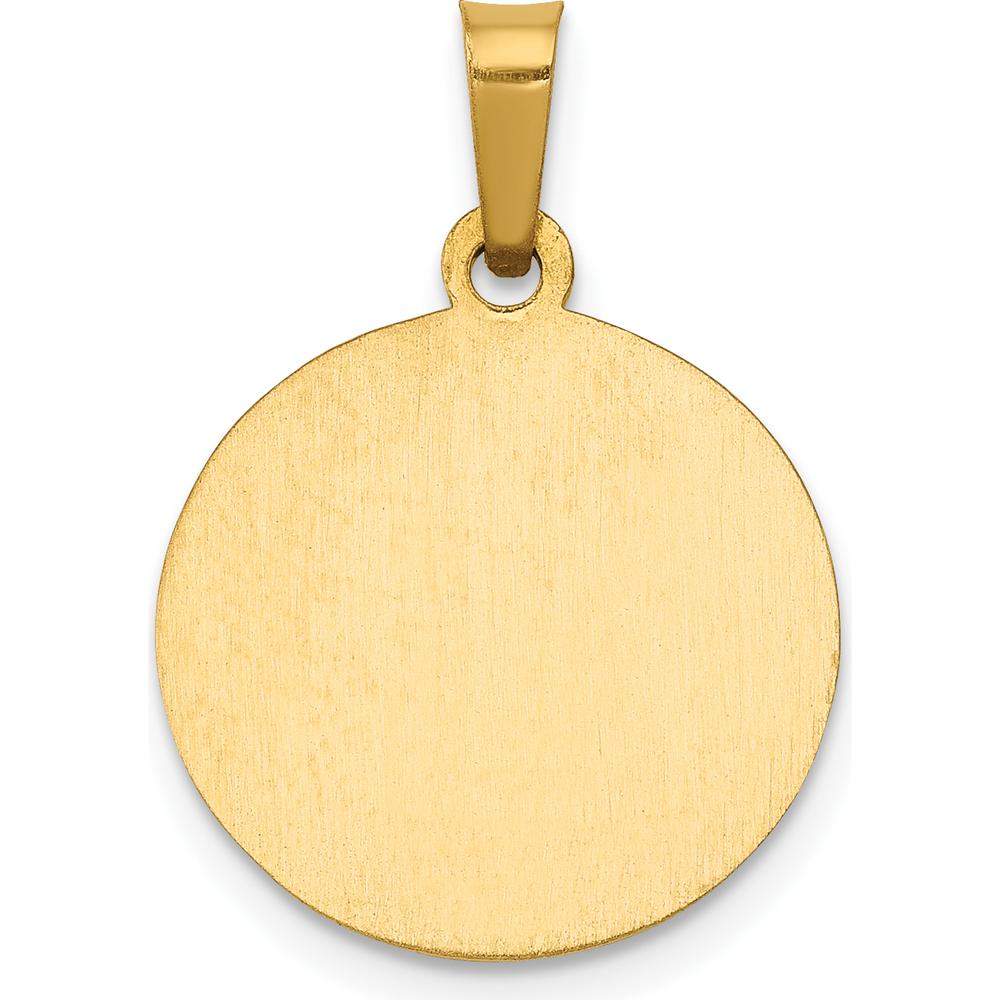 14K Yellow Gold Saint Gerard Medal Charm with Polished and Satin Finish - 22mm by Oro Pregiato