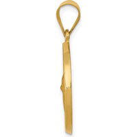 14K Yellow Gold Saint Gerard Medal Pendant with Polished and Satin Finish - Religious Themed Hollow Design by Oro Pregiato