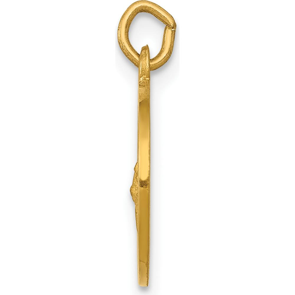 14K Yellow Gold Saint Gerard Medal Round Charm Pendant by Oro Pregiato