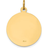 14K Yellow Gold Saint Gerard Medal Round Pendant with Polished and Satin Finish - 24.5mm Length by Oro Pregiato