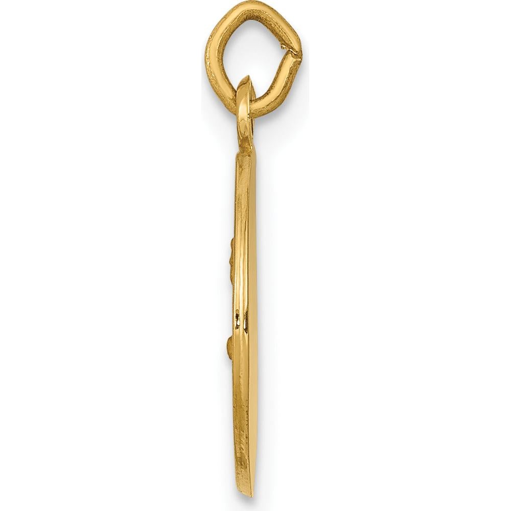 14K Yellow Gold Saint John Medal Round Charm with Polished and Satin Finish by Oro Pregiato