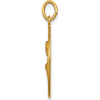14K Yellow Gold Saint John Medal Round Pendant - 26.5mm Length by Oro Pregiato