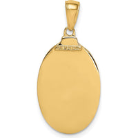 14K Yellow Gold Saint Joseph Oval Medal Pendant - Polished Finish by Oro Pregiato