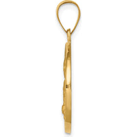 14K Yellow Gold Saint Kateri Medal Pendant with Polished and Satin Finish - Faith-Inspired Religious Jewelry by Oro Pregiato