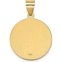 14K Yellow Gold Saint Kateri Medal Pendant with Polished and Satin Finish - Faith-Inspired Religious Jewelry by Oro Pregiato