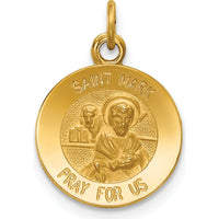 14K Yellow Gold Saint Mark Polished & Satin Medal Charm - 17.75mm by Oro Pregiato