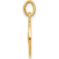 14K Yellow Gold Saint Martha Medal Round Pendant with Polished and Satin Finish - Religious Faith Charm by Oro Pregiato
