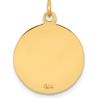 14K Yellow Gold Saint Matthew Medal Round Charm with Polished and Satin Finish - 23mm Length by Oro Pregiato