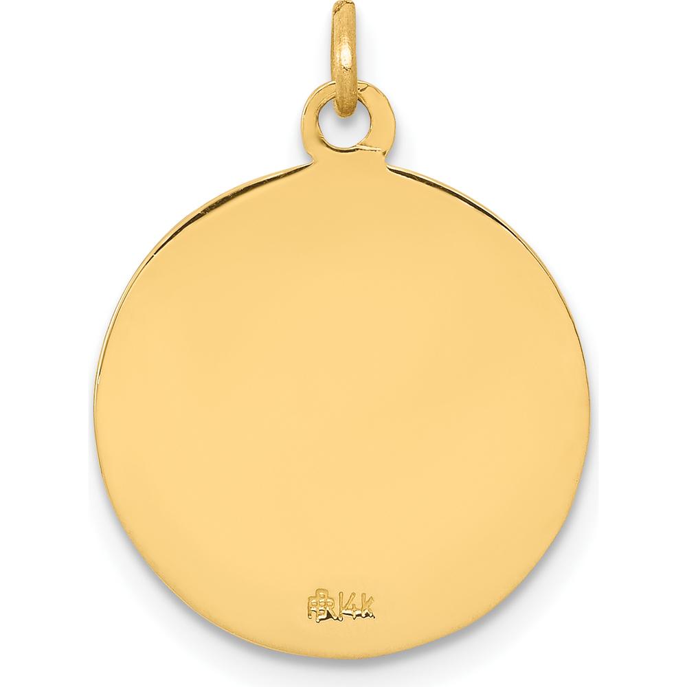 14K Yellow Gold Saint Matthew Medal Round Charm with Polished and Satin Finish - 23mm Length by Oro Pregiato