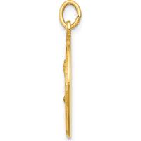 14K Yellow Gold Saint Matthew Medal Round Pendant - Polished and Satin Finish - 27mm x 19mm by Oro Pregiato