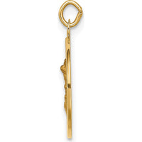 14K Yellow Gold Saint Michael Medal Pendant with Polished and Satin Finish - 18.5mm by Oro Pregiato