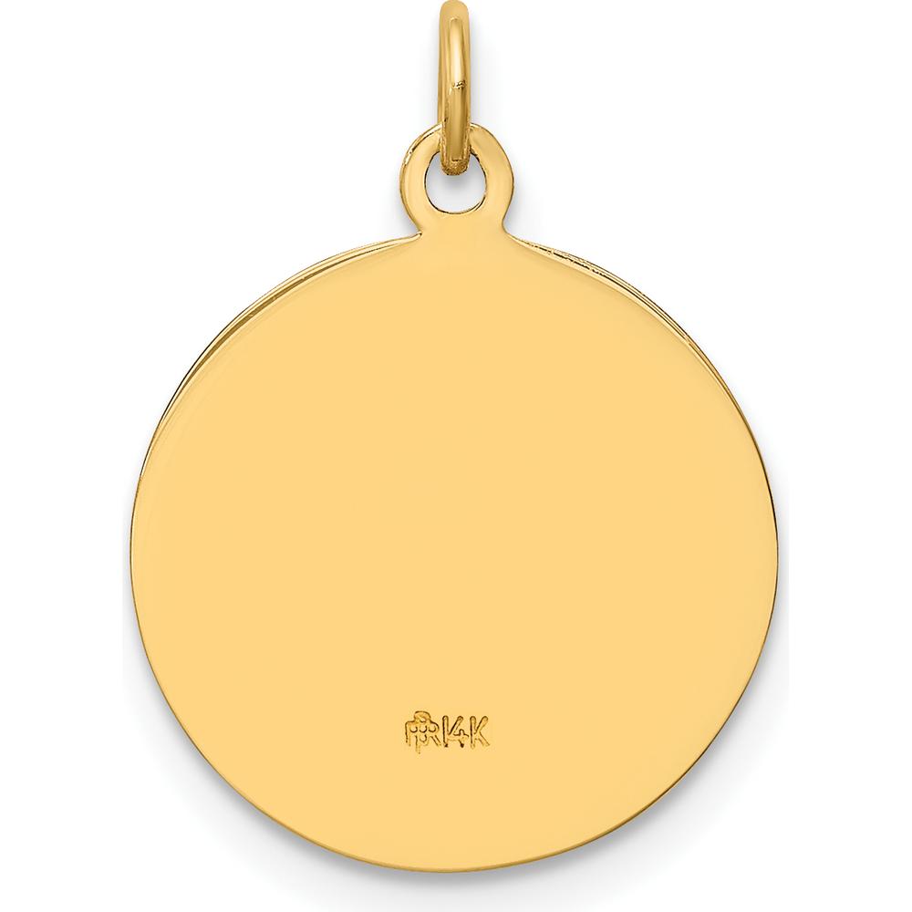 14K Yellow Gold Saint Michael Medal Pendant with Polished and Satin Finish - 18.5mm by Oro Pregiato