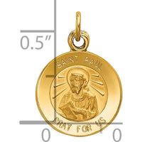 14K Yellow Gold Saint Paul Medal Pendant - Polished and Satin Finish by Oro Pregiato