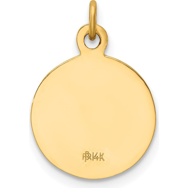 14K Yellow Gold Saint Paul Medal Pendant - Polished and Satin Finish b ...