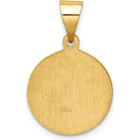 14K Yellow Gold Saint Paul Medal Pendant with Polished and Satin Finish - 18mm Length, 15mm Width by Oro Pregiato