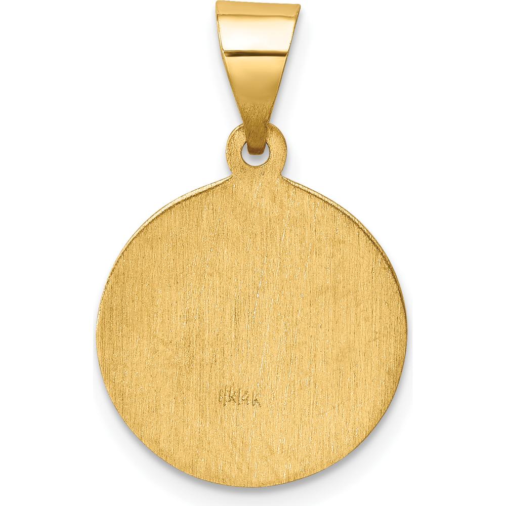 14K Yellow Gold Saint Paul Medal Pendant with Polished and Satin Finish - 18mm Length, 15mm Width by Oro Pregiato