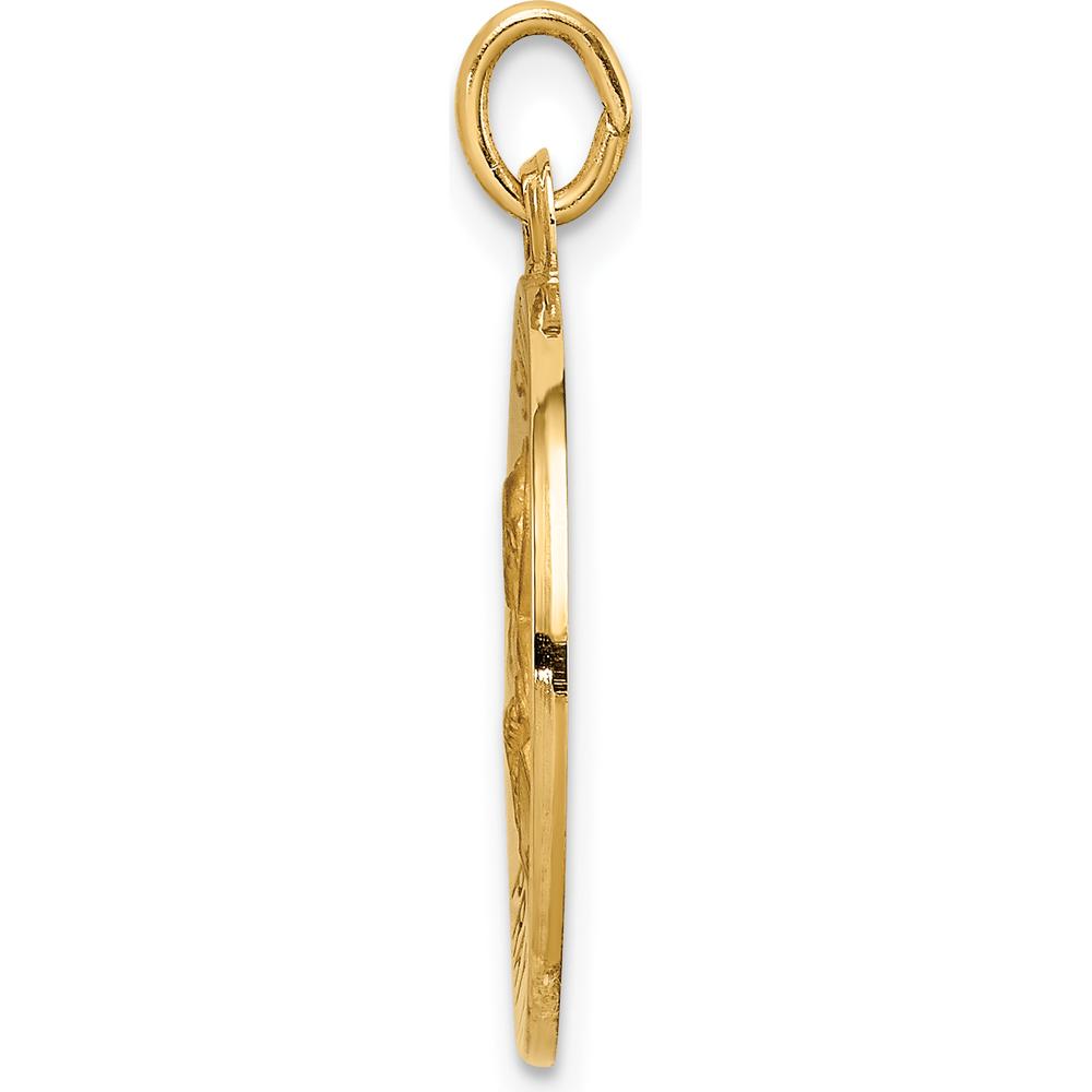 14K Yellow Gold Saint Peter Die Struck Round Medal Pendant - 26mm x 19mm by Oro Pregiato
