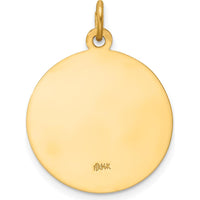 14K Yellow Gold Saint Peter Die Struck Round Medal Pendant - 26mm x 19mm by Oro Pregiato