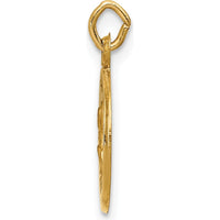 14K Yellow Gold Saint Peter Medal Round Charm with Polished and Satin Finish - Religious Pendant by Oro Pregiato
