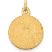 14K Yellow Gold Saint Peter Medal Round Charm with Polished and Satin Finish - Religious Pendant by Oro Pregiato