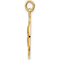 14K Yellow Gold Saint Peter Round Charm with Polished and Satin Finish by Oro Pregiato