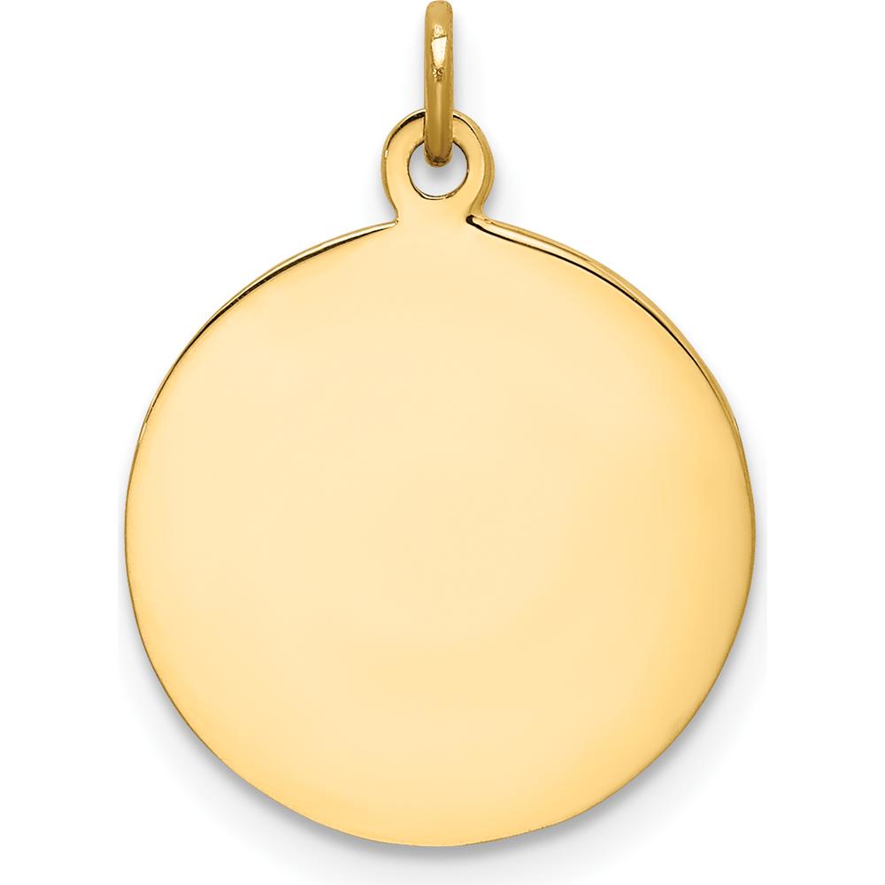14K Yellow Gold Saint Peter Round Charm with Polished and Satin Finish by Oro Pregiato