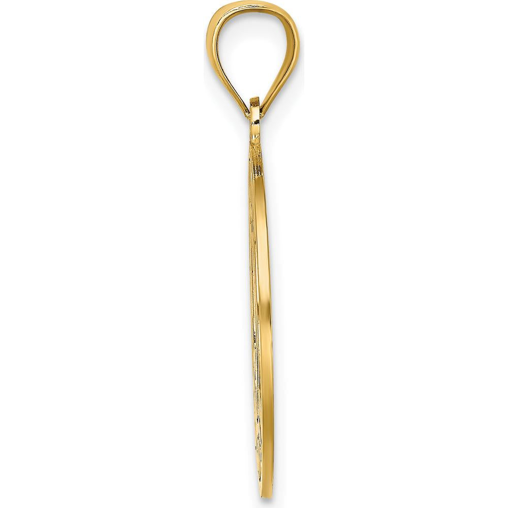 14K Yellow Gold Saint Thomas Dolphin Circle Pendant by Oro Pregiato