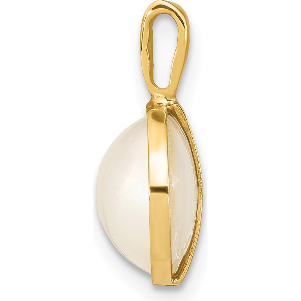 14K Yellow Gold Saltwater Cultured Mabe Pearl Pendant - 9.5mm Pearl Size by Monteluci Fine Jewelry