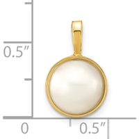 14K Yellow Gold Saltwater Cultured Mabe Pearl Pendant - 9.5mm Pearl Size by Monteluci Fine Jewelry