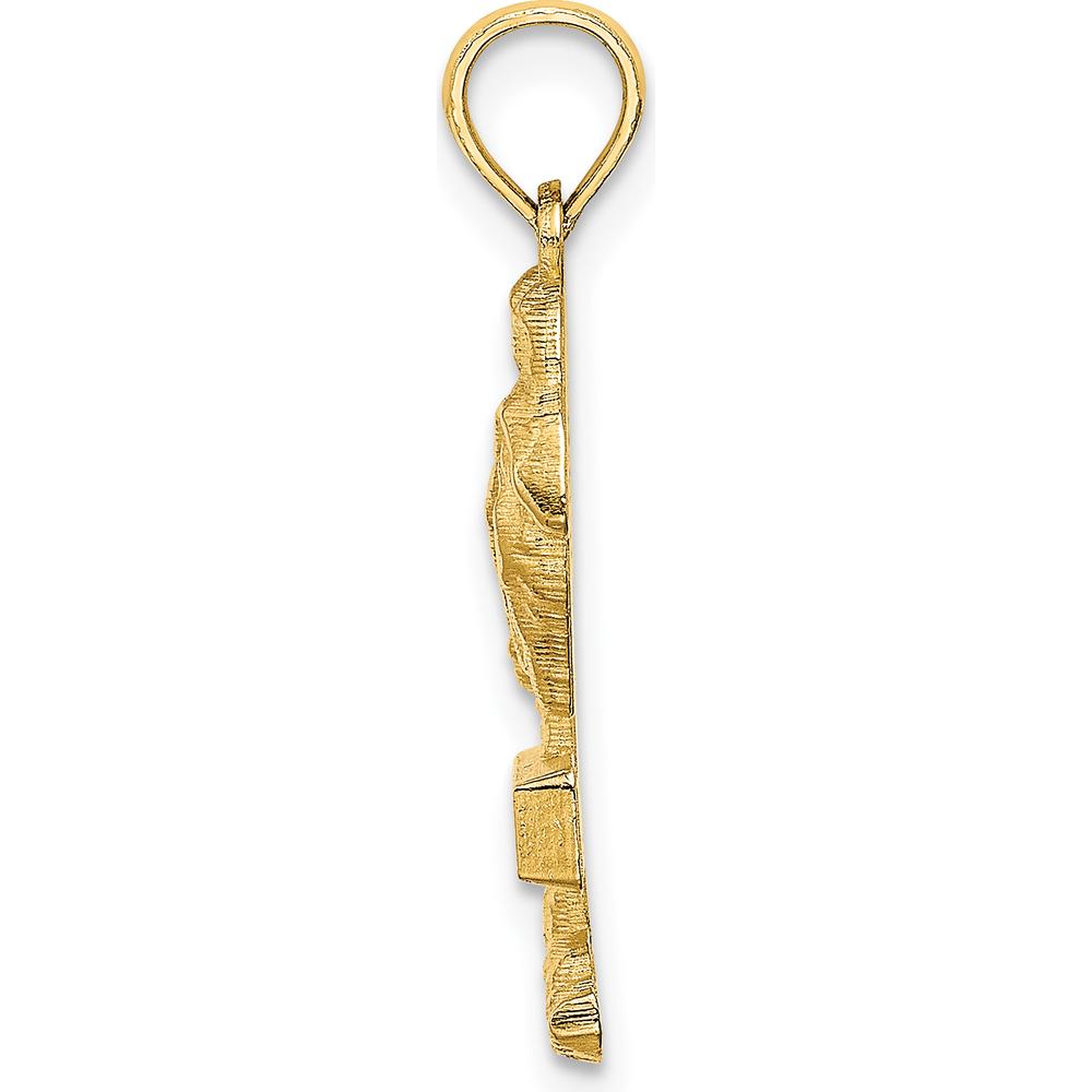 14K Yellow Gold San Diego Palm Tree Charm Pendant - 24.37mm Length by Oro Pregiato