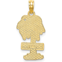 14K Yellow Gold San Diego Palm Tree Charm Pendant - 24.37mm Length by Oro Pregiato
