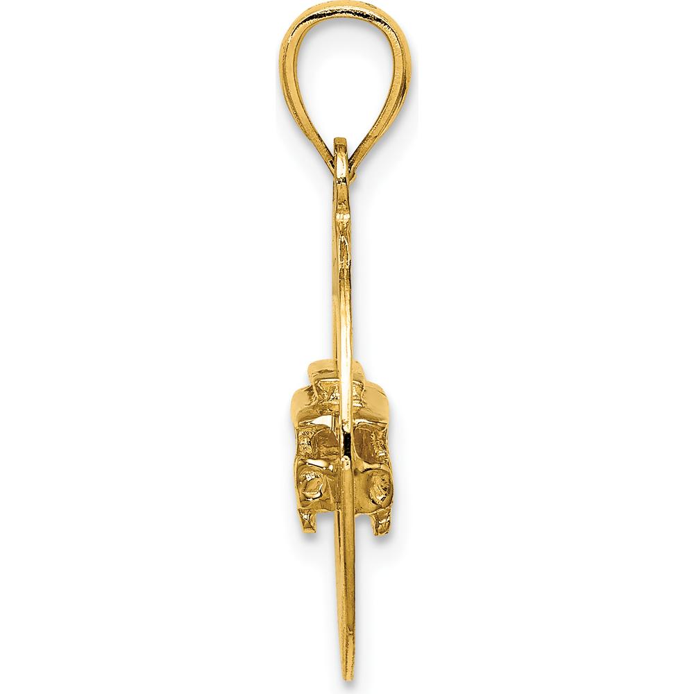 14K Yellow Gold San Francisco Cable Car Charm Pendant - Polished Textured Design by Oro Pregiato