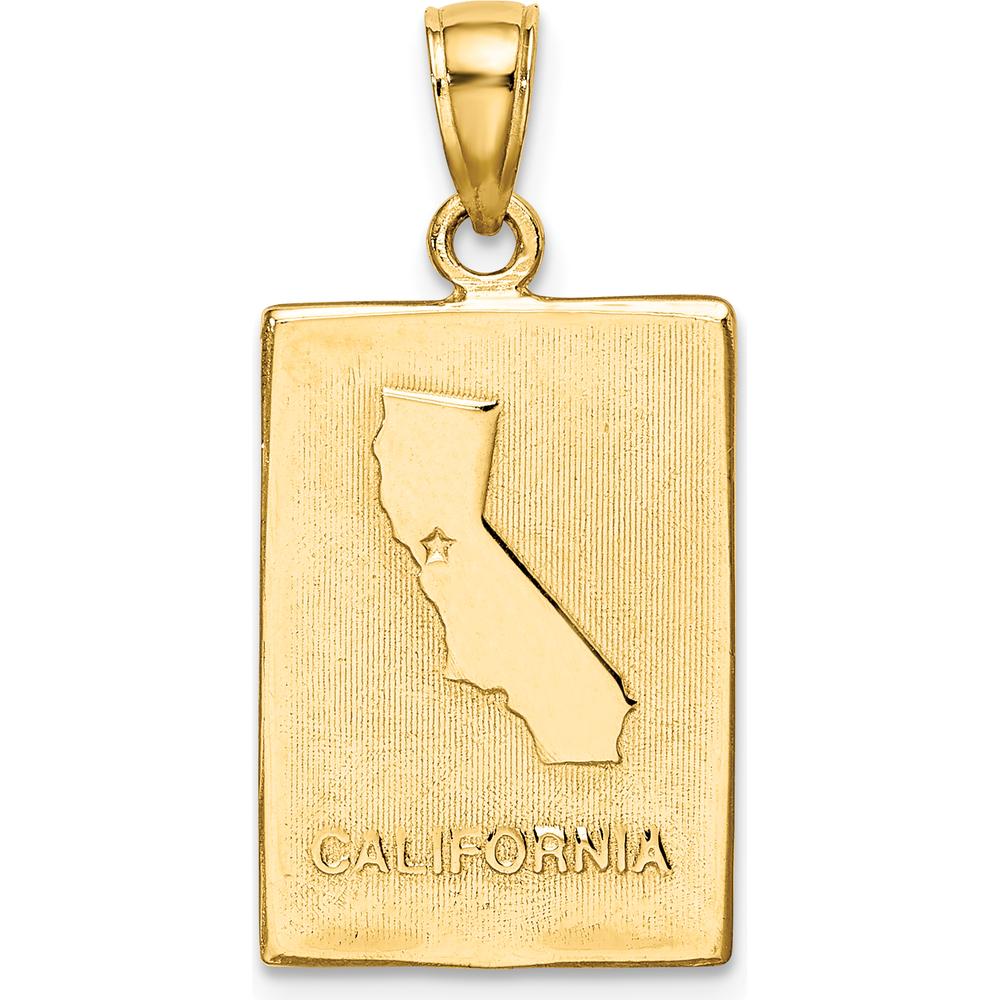 14K Yellow Gold San Francisco Reversible Charm with Golden Gate Bridge and California Inscription by Oro Pregiato