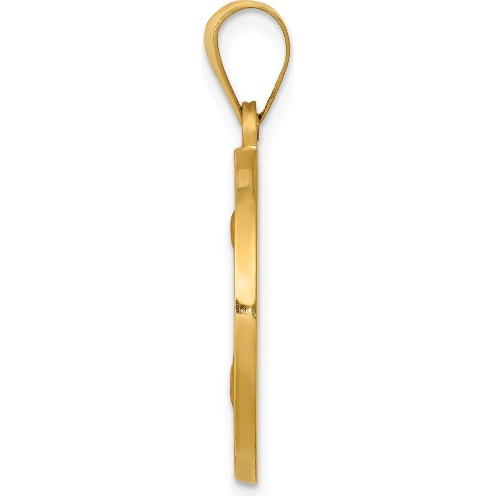 14K Yellow Gold San Jose Spanish Medal Pendant - Polished & Satin Finish by Oro Pregiato