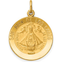 14K Yellow Gold San Juan De Los Lagos Medal Pendant - 25mm Length by Oro Pregiato
