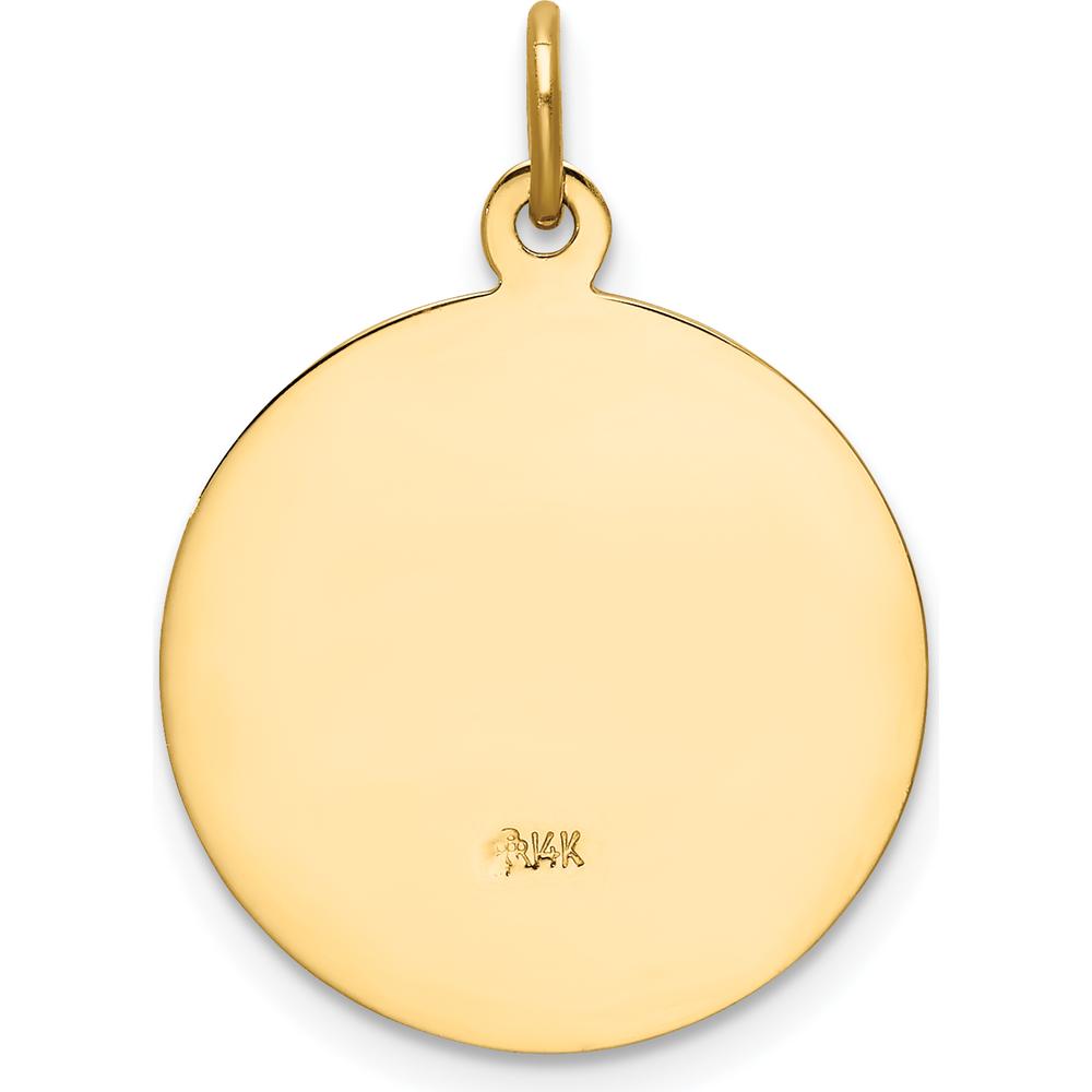 14K Yellow Gold San Juan De Los Lagos Medal Pendant - 25mm Length by Oro Pregiato