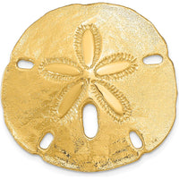 14K Yellow Gold Sand Dollar Omega Slide Pendant - 35mm by Oro Pregiato